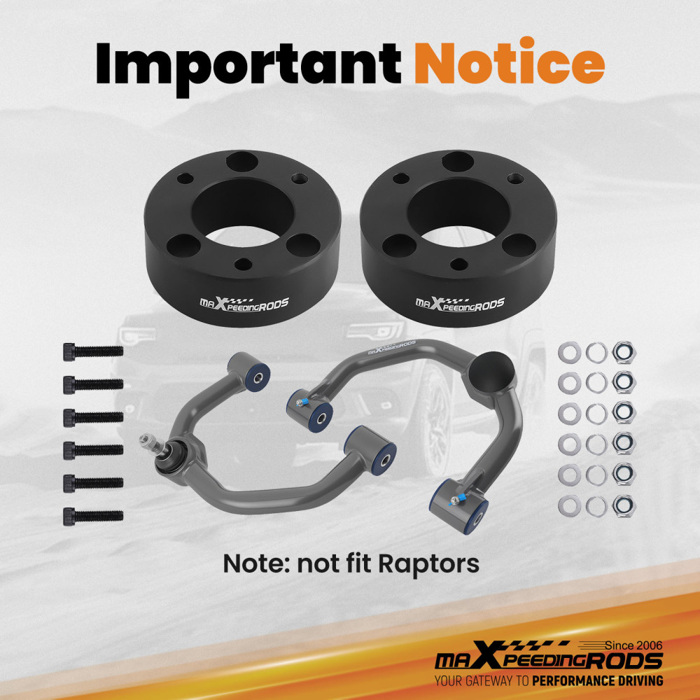 3 inch Front Lift Kit w/ Upper Control Arms compatible for Ford F-150 4WD 2004-2023