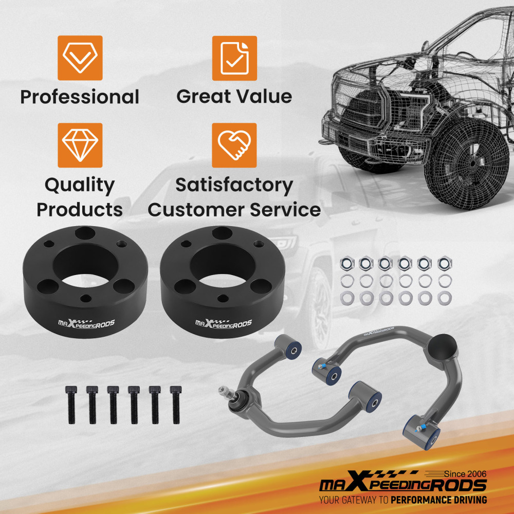 3 inch Front Lift Kit w/ Upper Control Arms compatible for Ford F-150 4WD 2004-2023