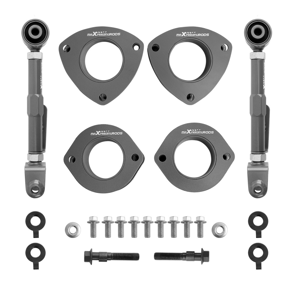 Front 2.5 Rear 3 Lift Kit+Adjustable Camber Arm Bolt compatible for Honda CRV 2002-2006