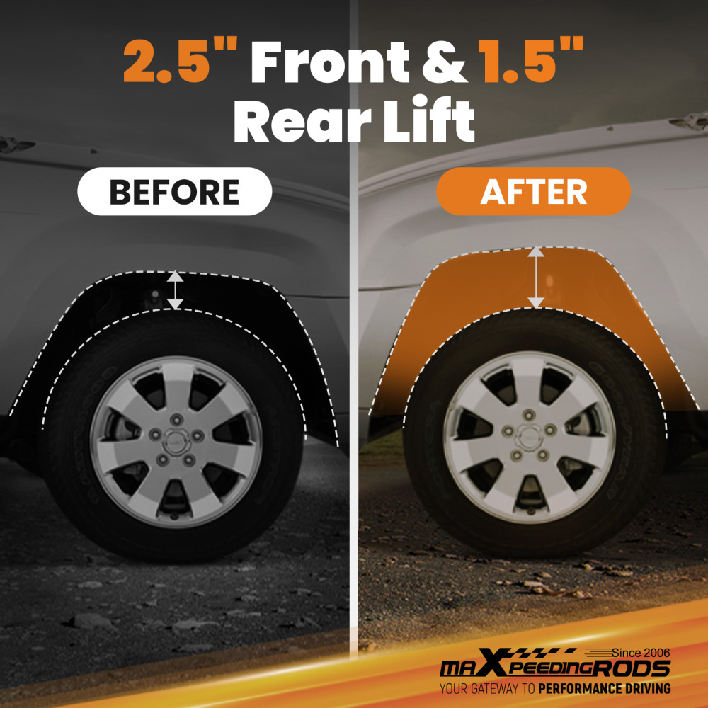 2.5 Front 1.5 Rear Lift Kit Strut Spacer compatible for Toyota RAV4 2WD 4WD 2019-2024