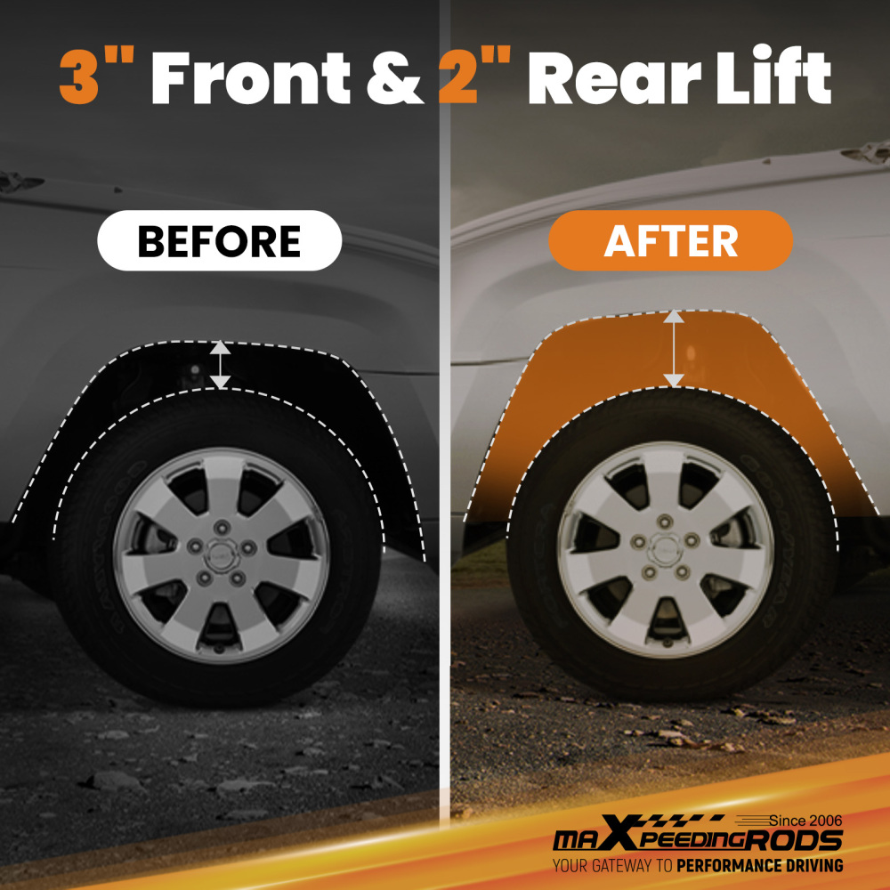 Heavy Duty Lift Kit 3 Front 2 Rear compatible for Toyota Tundra 2007-2021 with Hardware