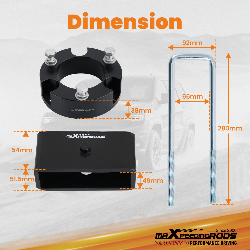 3 Front 2 Rear Leveling Lift Kits w/ Diff Drop compatible for Toyota Tacoma 2005-2023