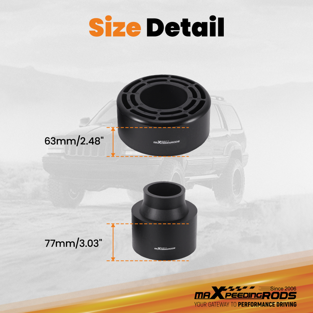 3 Complete Lift Spacer Kit compatible for Jeep Grand Cherokee WJ 1999-2004 FR