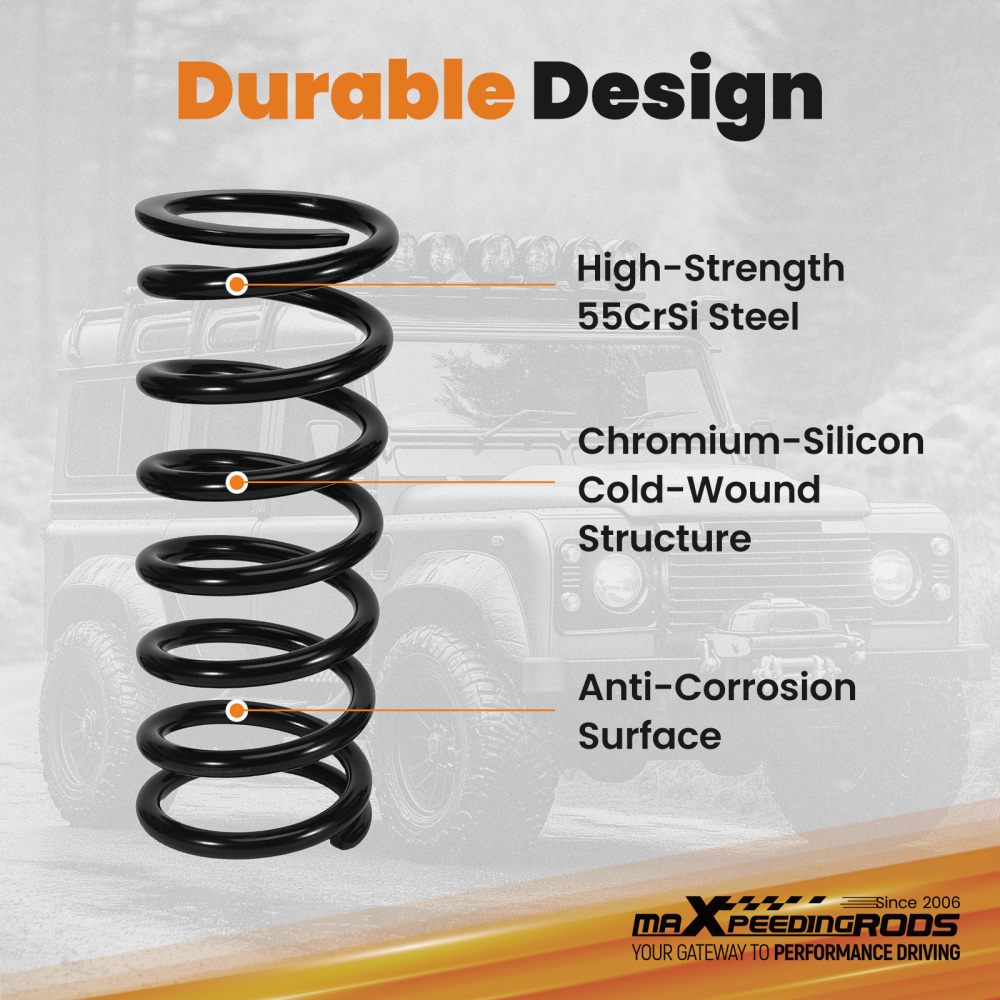 2 Complete Spring Lift Set compatible for Land Rover Defender 110 1990-2016 Front Rear