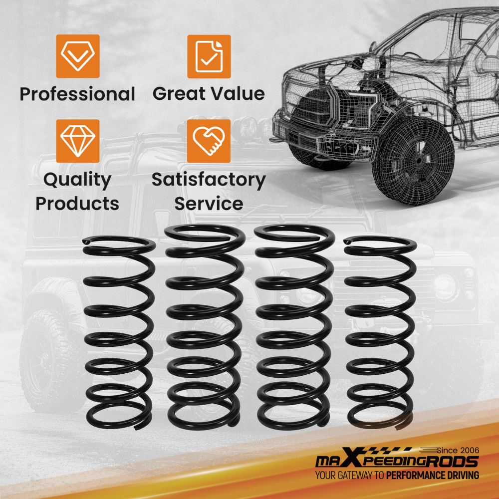 2 Complete Spring Lift Set compatible for Land Rover Defender 110 1990-2016 Front Rear