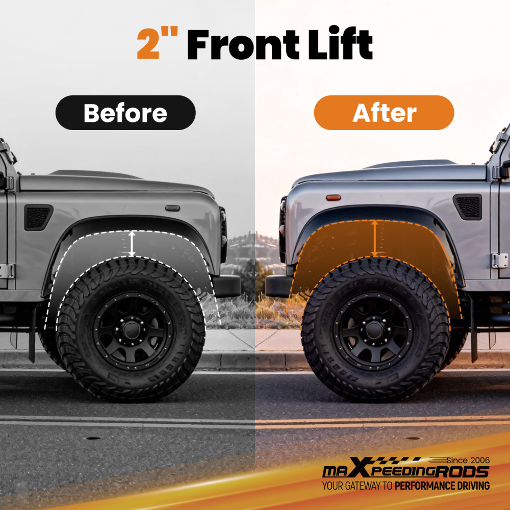 2 Complete Spring Lift Set compatible for Land Rover Defender 110 1990-2016 Front Rear