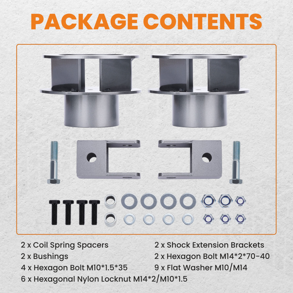 2.5 Front Leveling Lift Kit compatible for Dodge Ram 2500 3500 4WD 2013-23 Carbon Steel