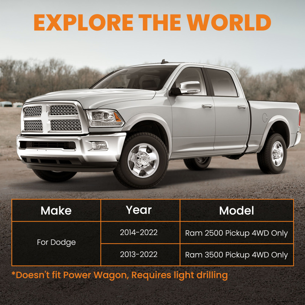 2.5 Front Leveling Lift Kit compatible for Dodge Ram 2500 3500 4WD 2013-23 Carbon Steel