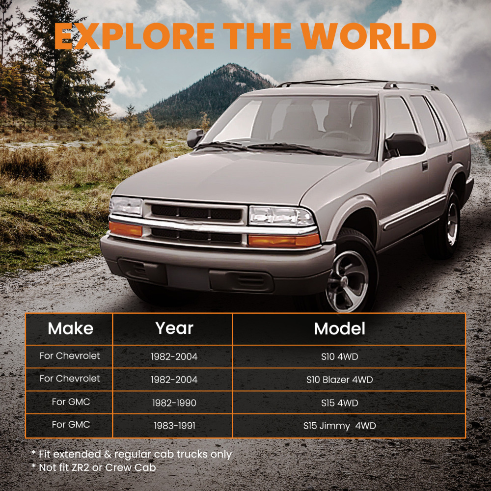 Lift Kit 3 Torsion Keys Rear Shackles compatible for Chevy S10 Blazer 1982 -04 