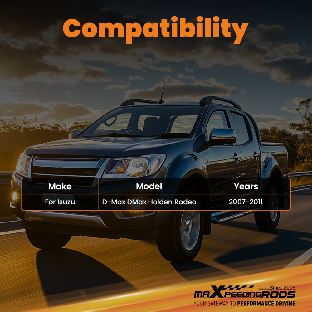 1 Inch Lift Rear Shackle compatible for Isuzu D-Max compatible for Holden Rodeo 07-11 Tensile 2x