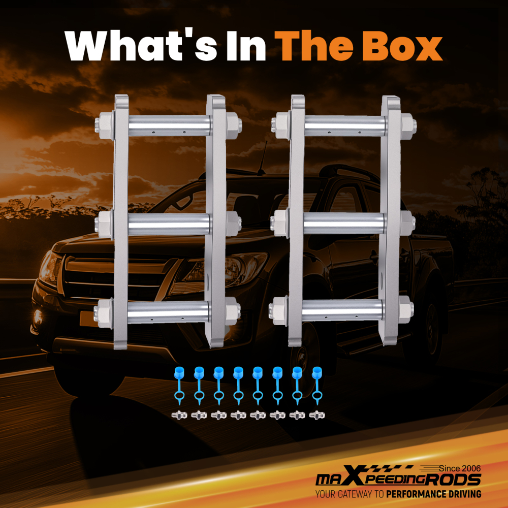 1 Inch Lift Rear Shackle compatible for Isuzu D-Max compatible for Holden Rodeo 07-11 Tensile 2x