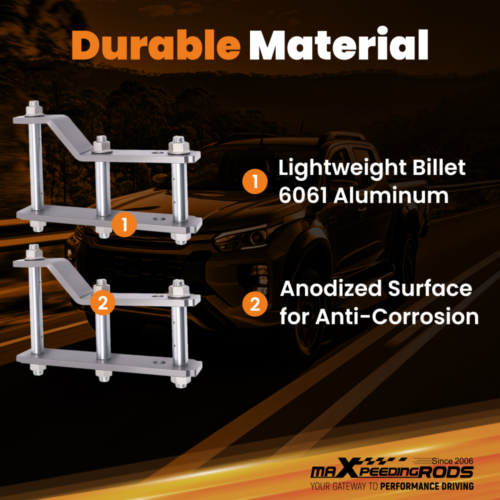 2 Lift Shackle Rear compatible for Isuzu D-Max RG01 2021+ High Tensile Strength Steel