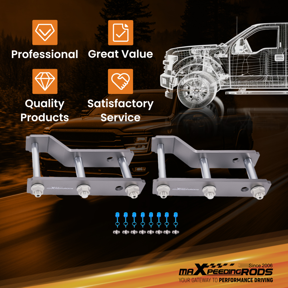 2 Lift Shackle Rear compatible for Isuzu D-Max RG01 2021+ High Tensile Strength Steel