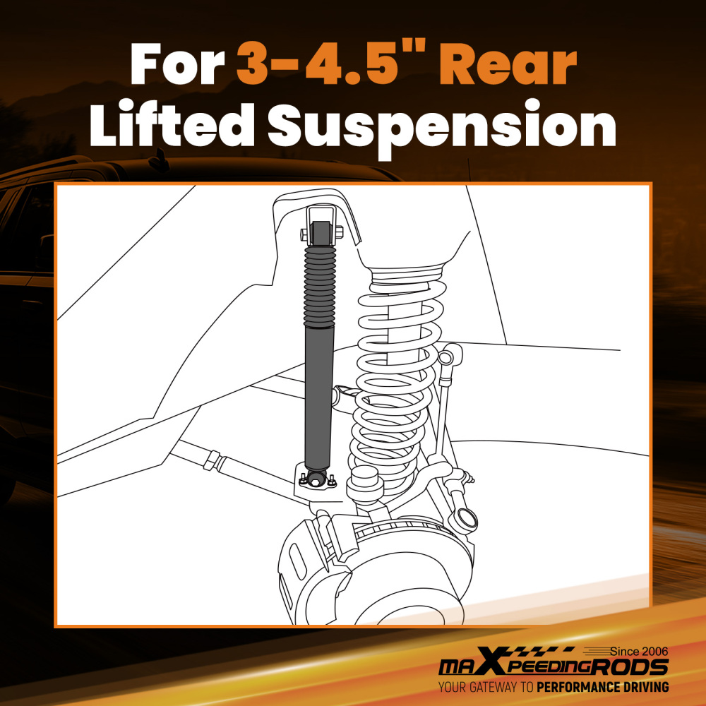 Carbon Steel Rear Shock compatible for Chevy Tahoe GMC Yukon 2000-2020 3-4.5 Lift Kit