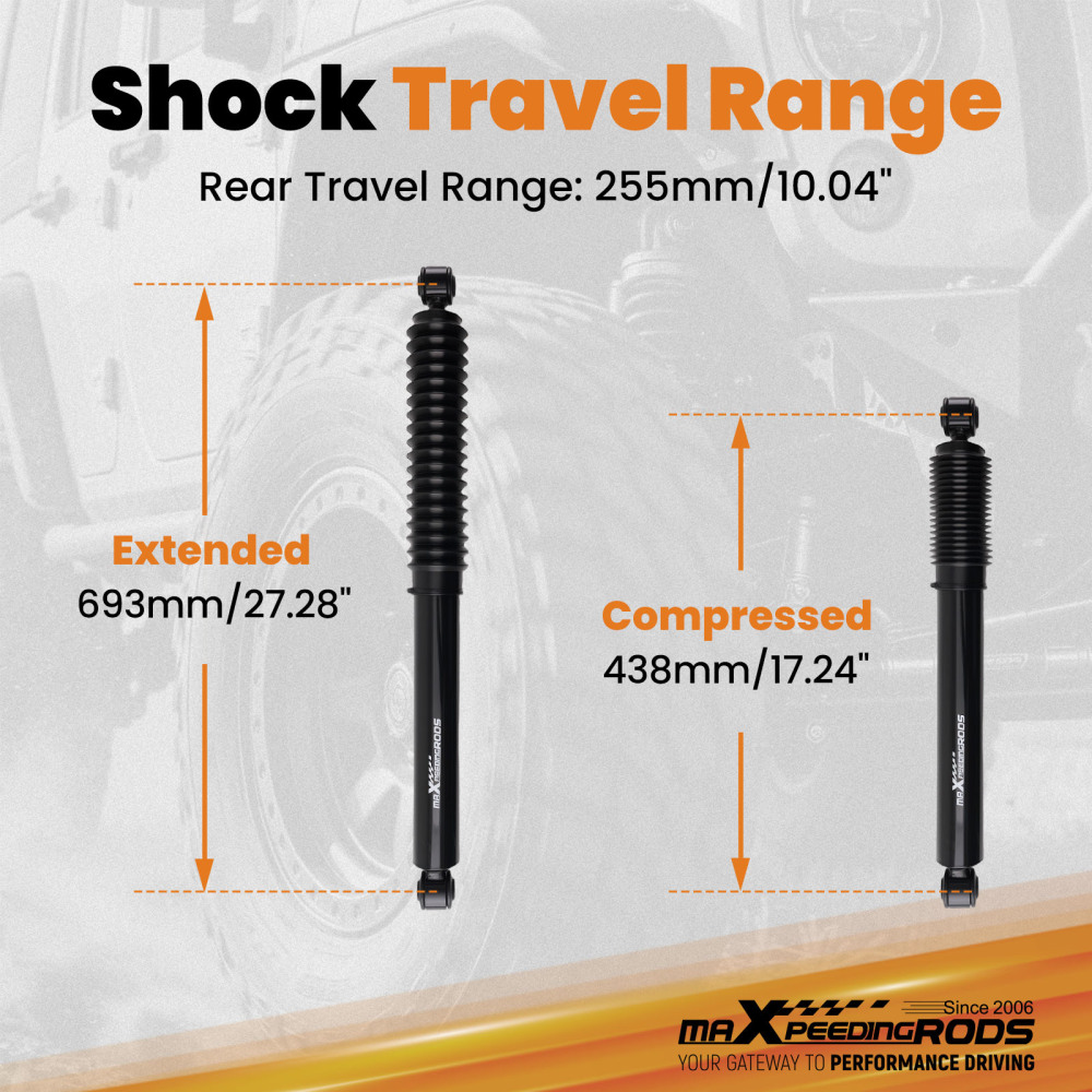 Rear Lift Shock Absorbers compatible for Chevy Silverado GMC Sierra 1500 2WD 4WD 2007-2022