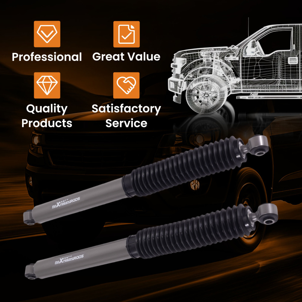 2pcs Rear Lift Shock compatible for Chevy Colorado 2015-2023 17.28in Travel 2.5-6in