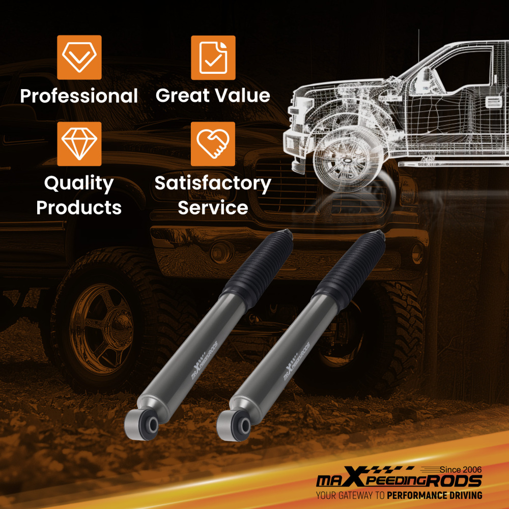 Rear Gas Charged Shock Set compatible for Dodge Ram 1500 1994-2001 2WD/4WD 0-4.5 Lift