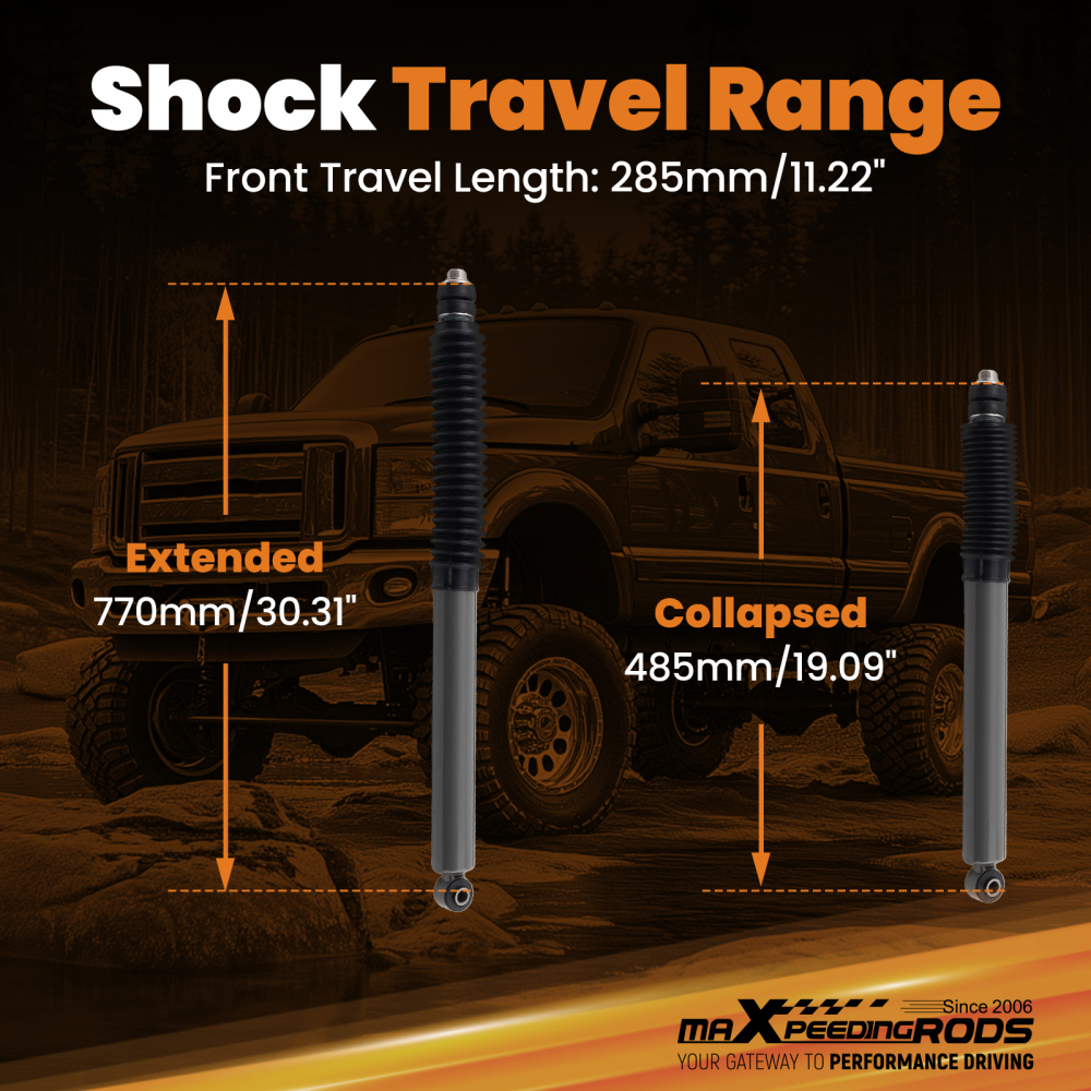 Front Gas Lift Shocks compatible for Ford F-250 F-350 Super Duty 4WD 2005-2026 5-7