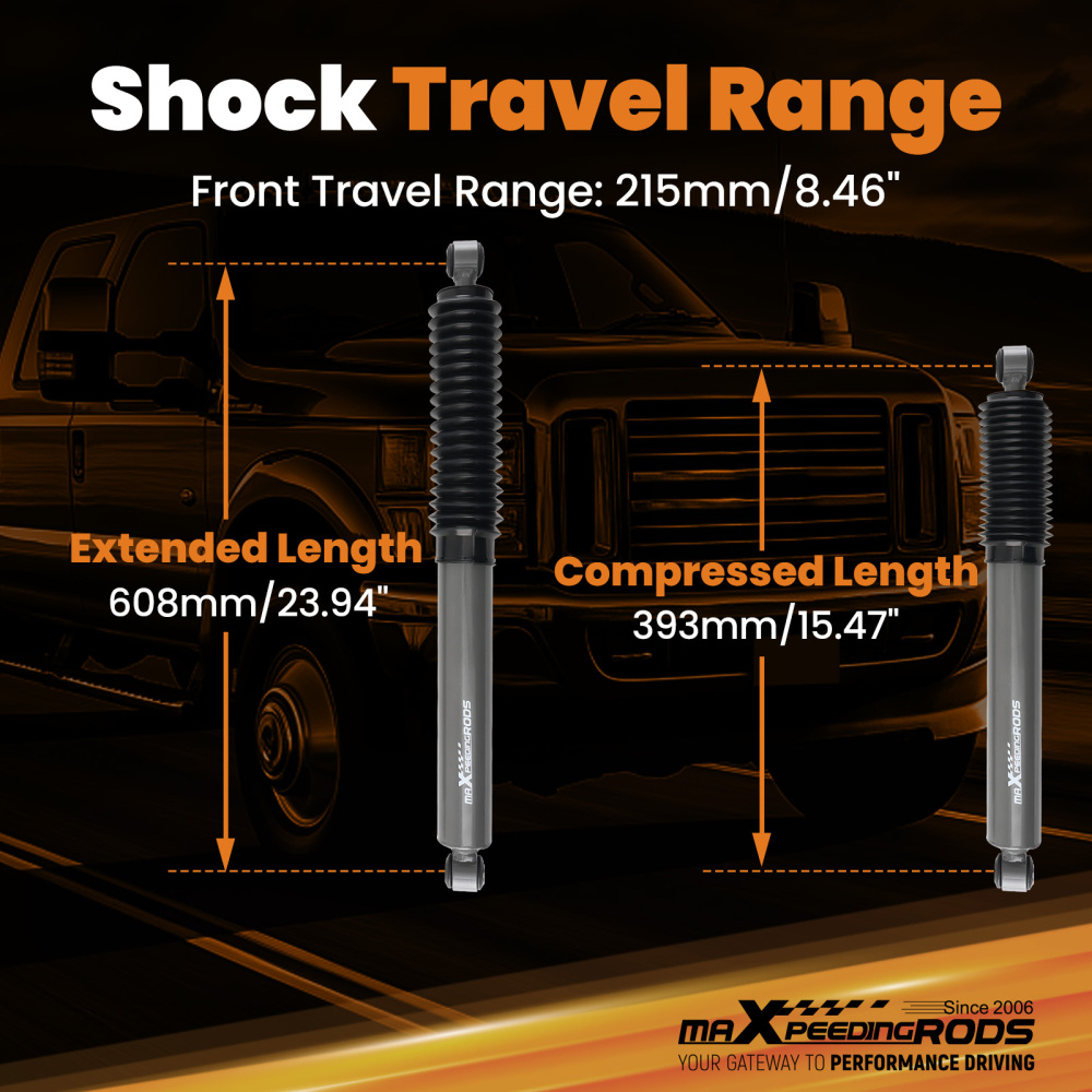 Front Nitrogen Lift Shock compatible for Ford F-250/F-350 1999-2004 4WD Pair 0-1