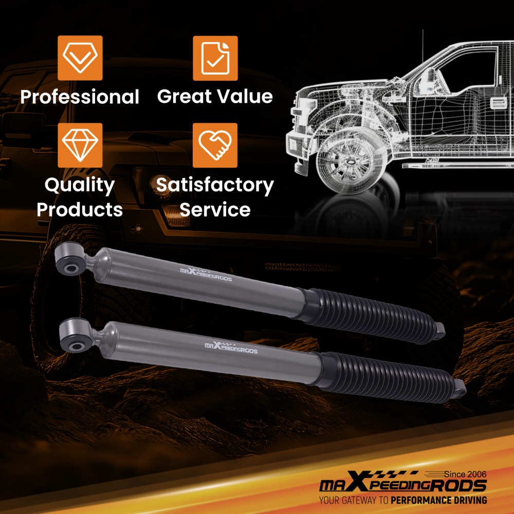 Front 7-8 Lift Shock Absorber compatible for Ford F-250 F-350 1999-2004 4WD Steel