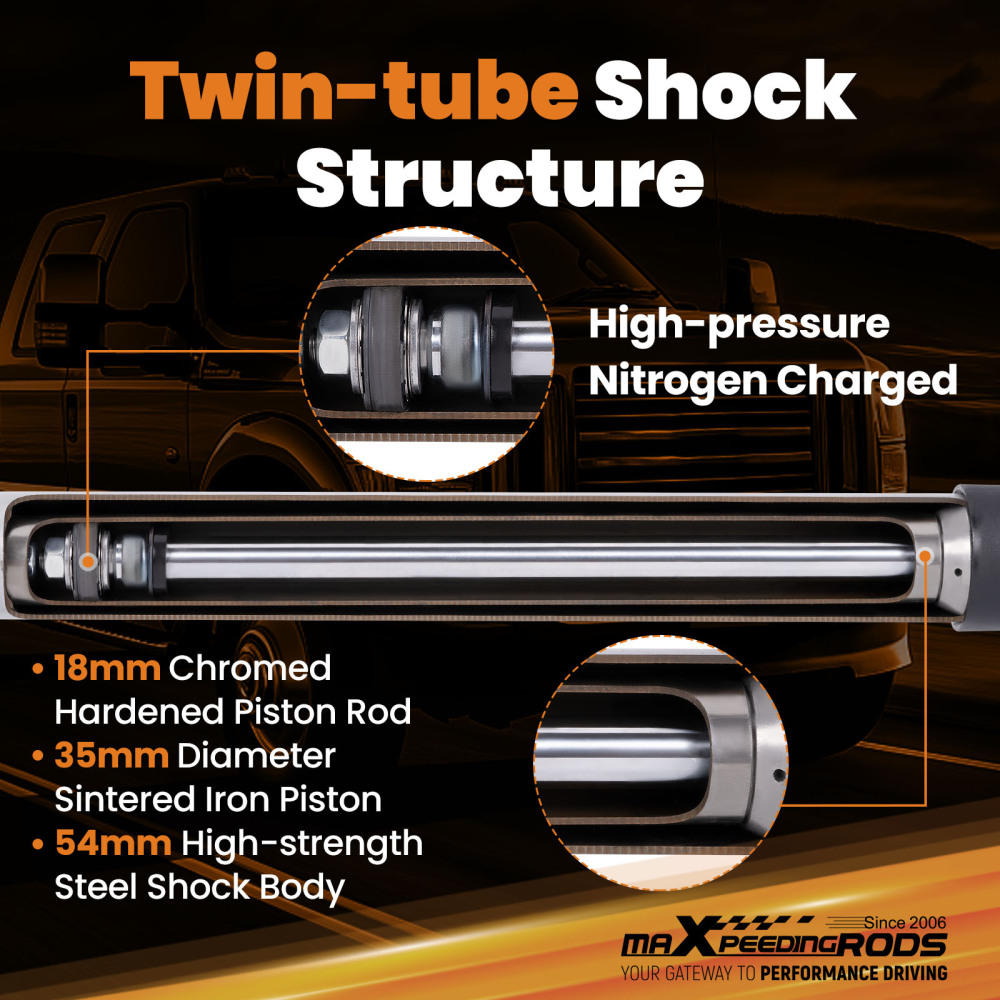 2x Front Lift Shock compatible for Ford F-250 F-350 Super Duty 1999-2004 4WD 6.5-7.5