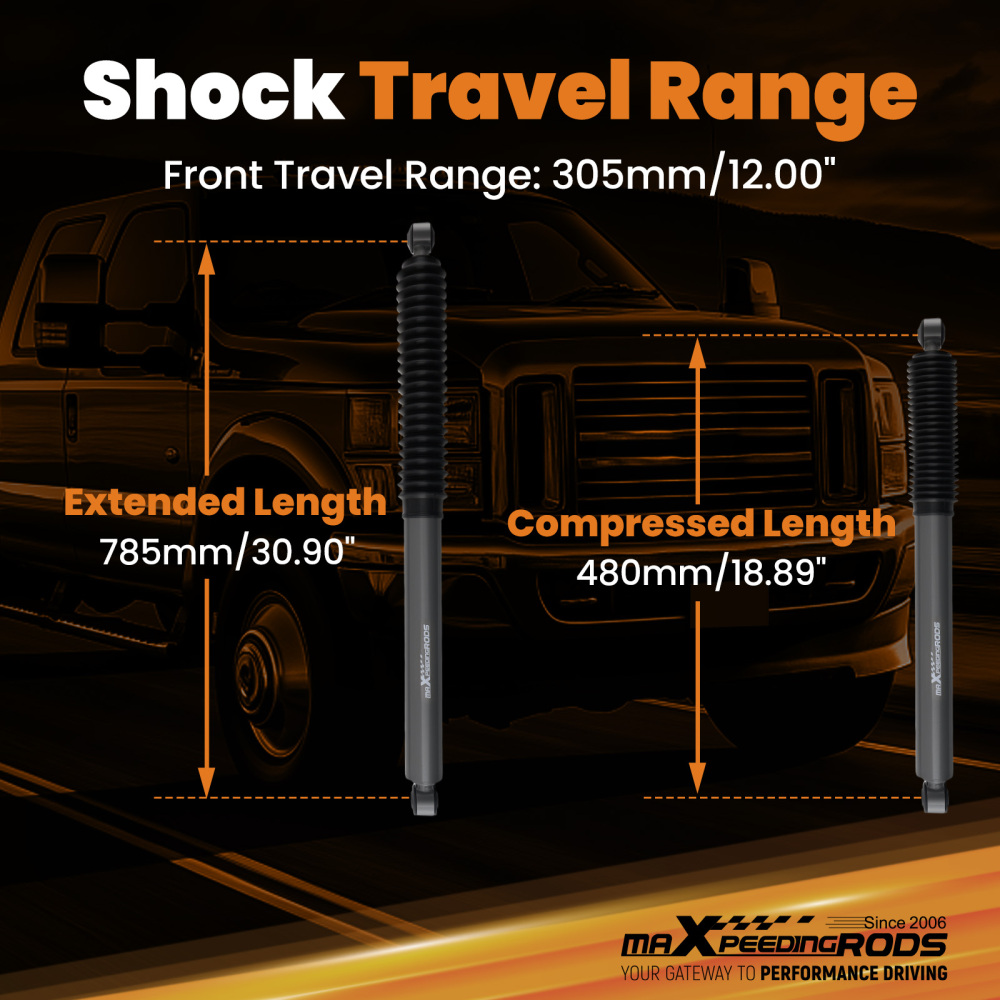 2x Front Lift Shock compatible for Ford F-250 F-350 Super Duty 1999-2004 4WD 6.5-7.5