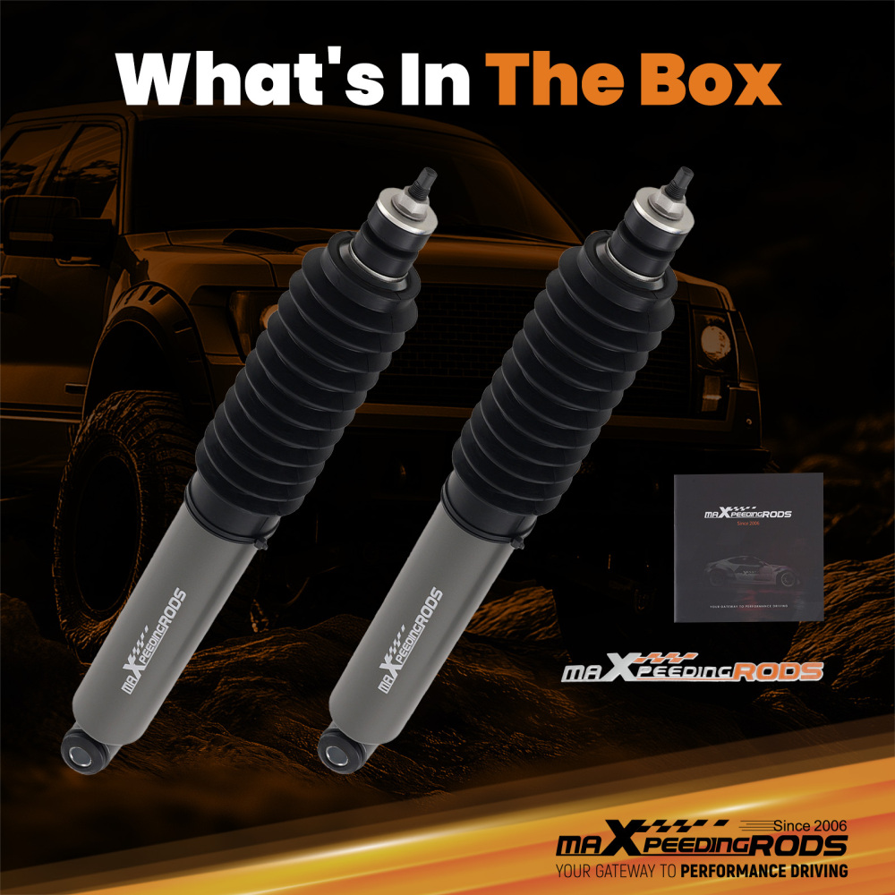 2PC Gas Shock compatible for Ford F-150 1980-1996 4WD Front Lift 0-2.5 Steel 54mm