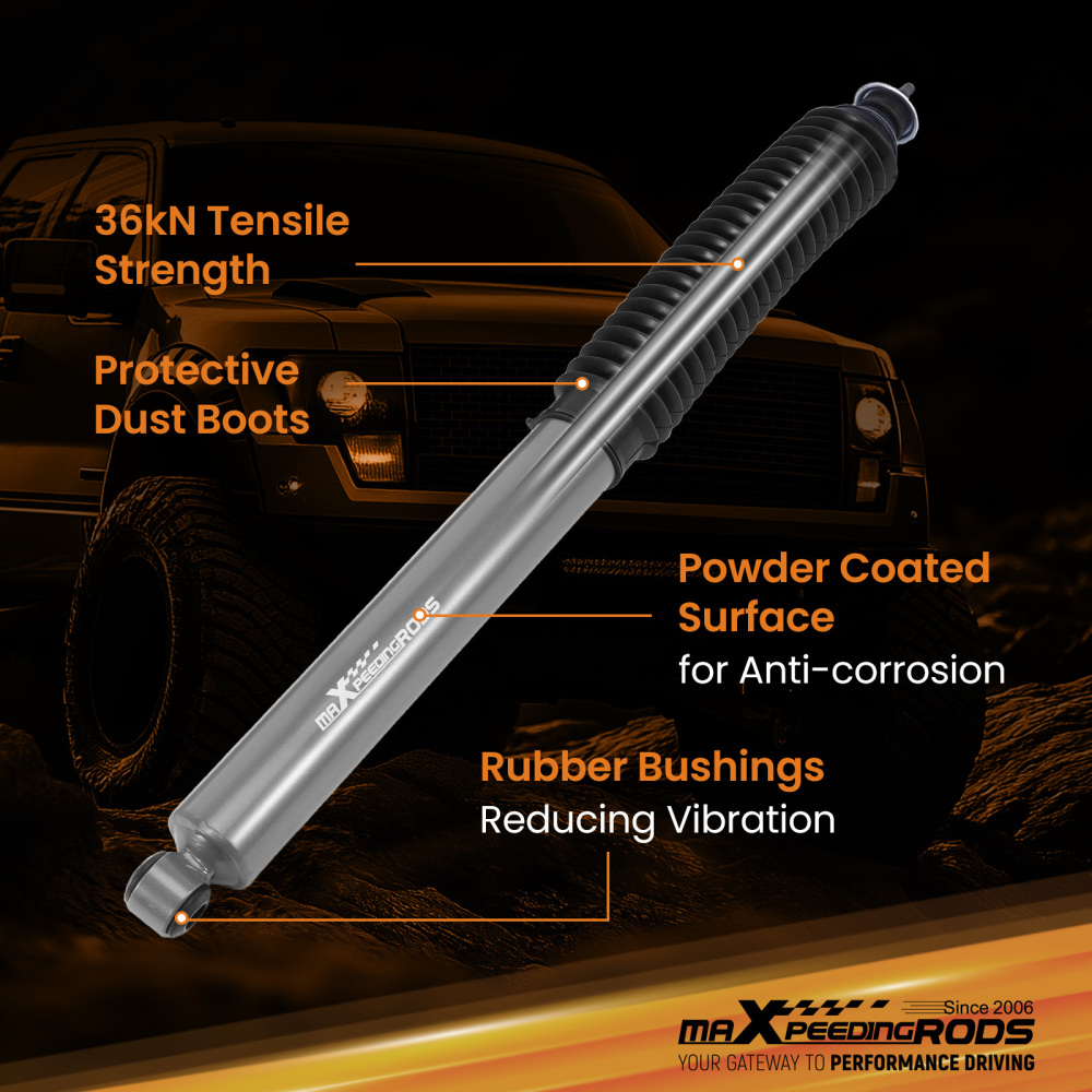 Front 4-8 Lift Shock Absorber compatible for Ford F150 1980-1996 4WD 18mm Chrome Rod