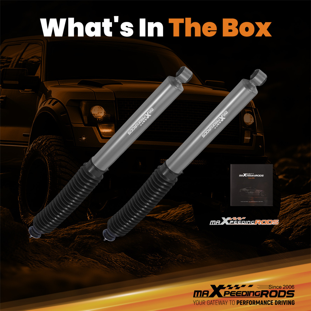 Front 4-8 Lift Shock Absorber compatible for Ford F150 1980-1996 4WD 18mm Chrome Rod