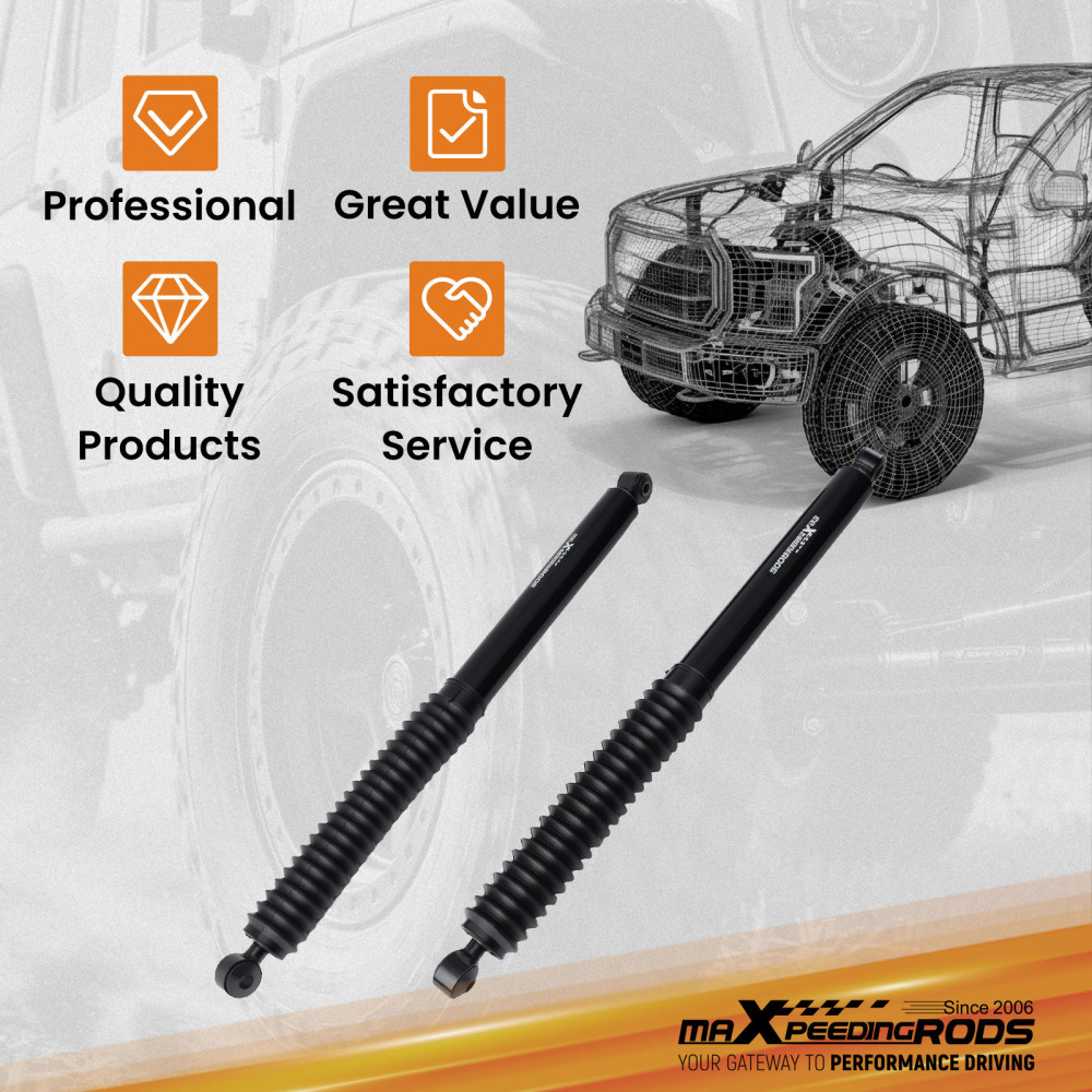 0-2 inch Rear Shocks Pair compatible for Ford F-250/350 Super Duty 1999-2016 Lift Kit