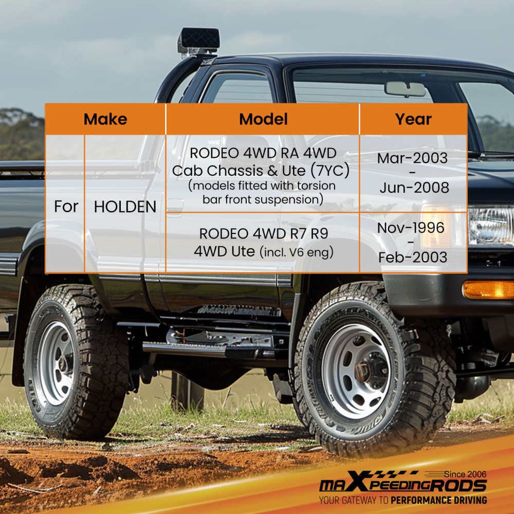 Front + Rear 2 Lift Foam Cell Shock Absorbers compatible for Holden Rodeo R7 R9 RA 96-2008