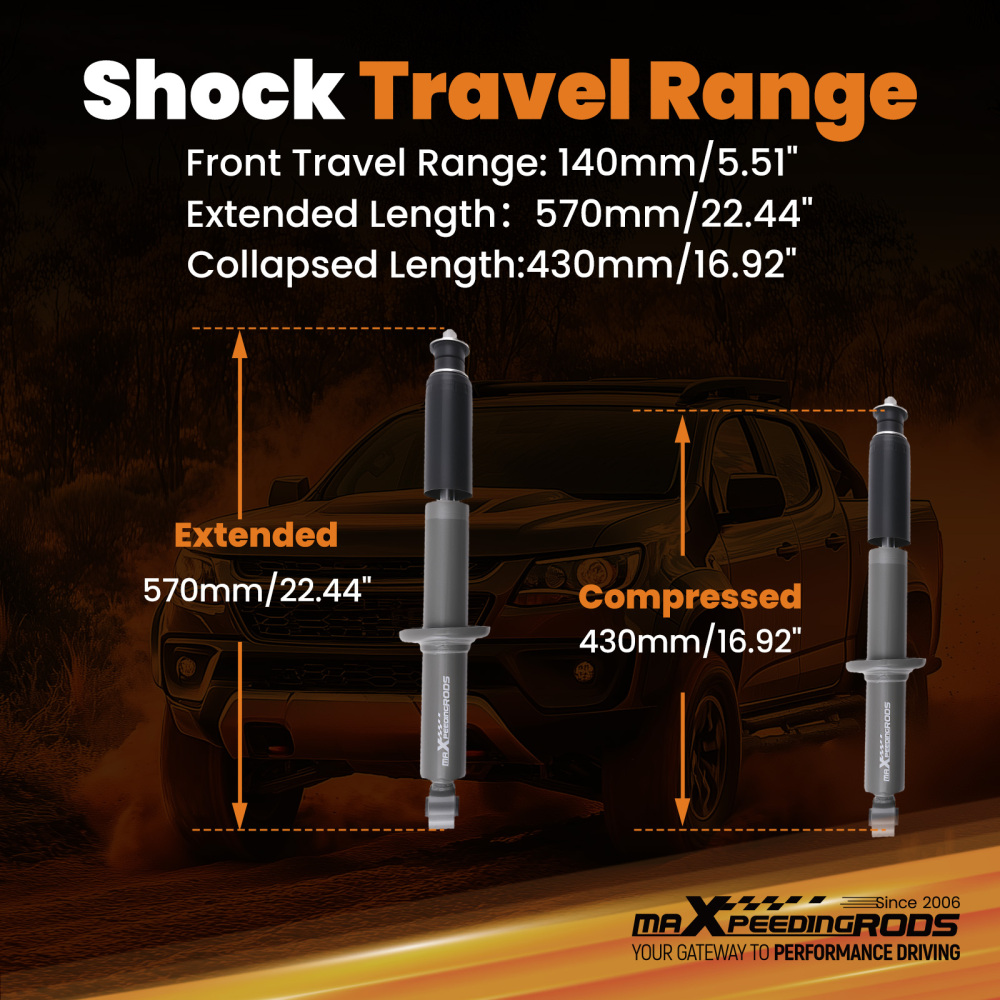 Front 1 2 Lift Shock compatible for Holden Colorado 7 AWD 2012-2019 18mm Rod