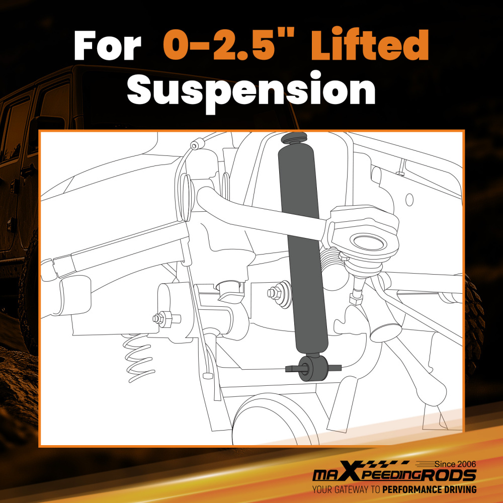 12-Stage Lift G3 Shock 0-2.5 Front Rear compatible for Jeep Wrangler JK 4WD/RWD 2007-2018