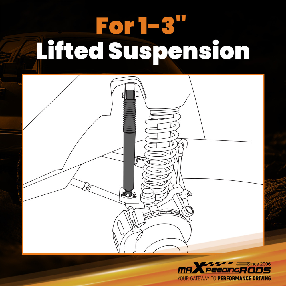 1-3 Suspension Lift Shocks compatible for Jeep Wrangler TJ RWD 4WD 1997-2006 Absorbers Kit