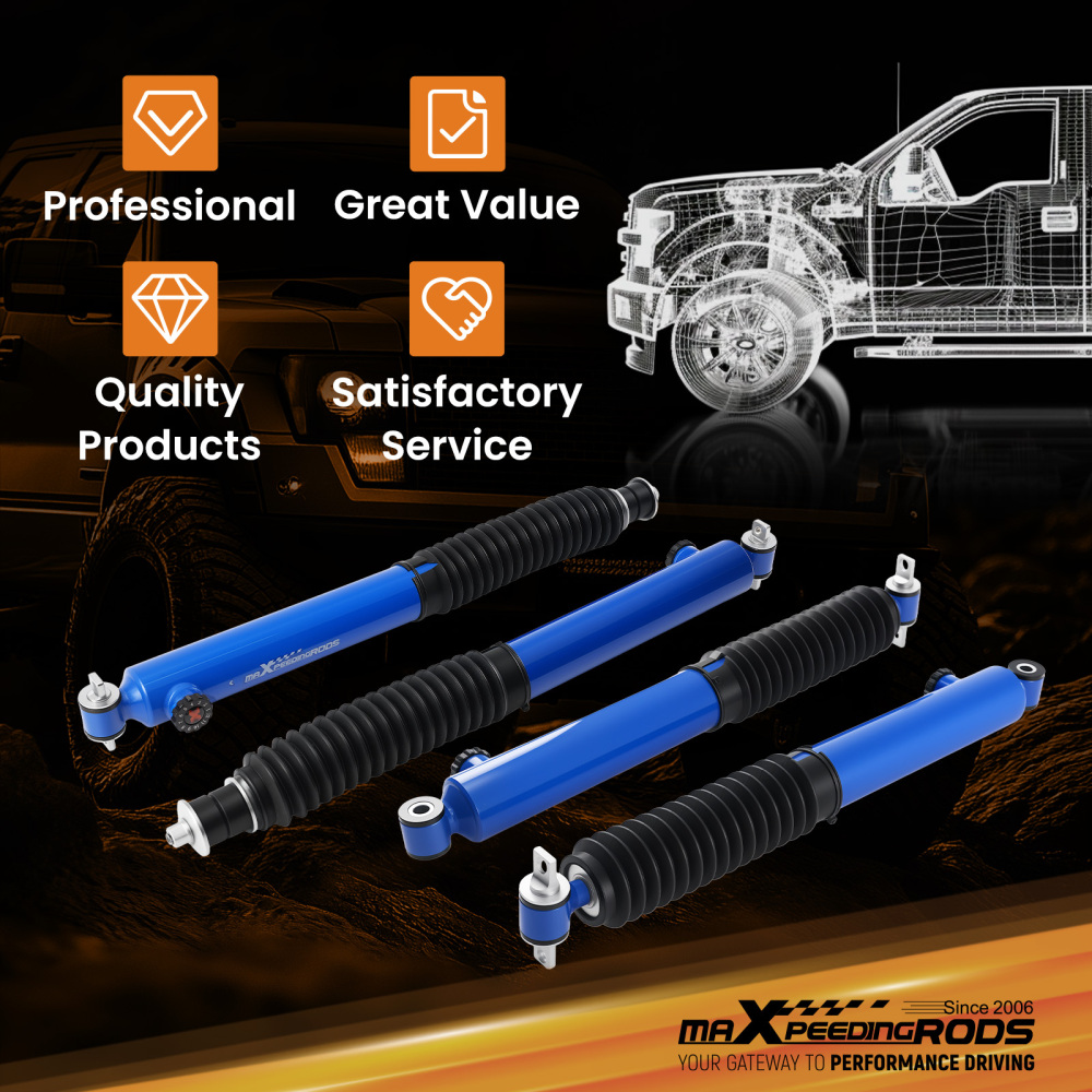 1-3 Suspension Lift Shocks compatible for Jeep Wrangler TJ RWD 4WD 1997-2006 Absorbers Kit