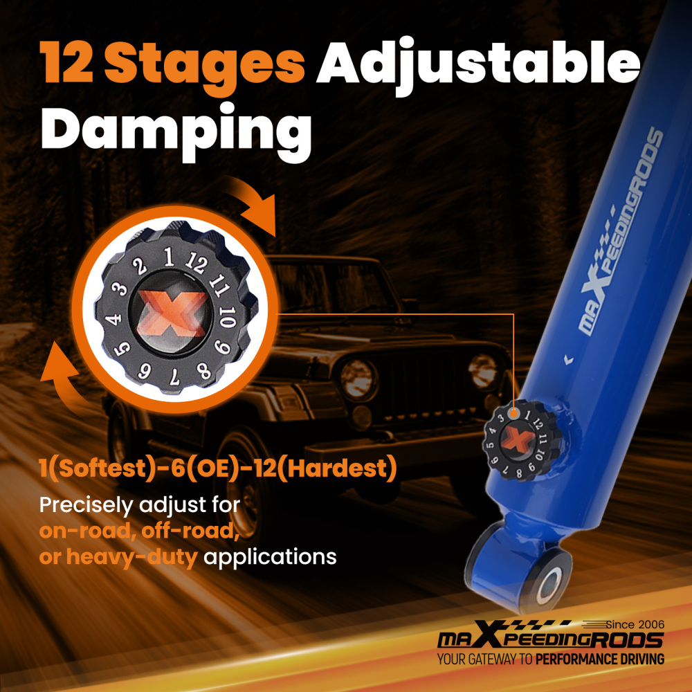 3-4.5 G2 Lift Shock Absorber compatible for Jeep Wrangler TJ 1997-2006 4WD RWD FR 4pc