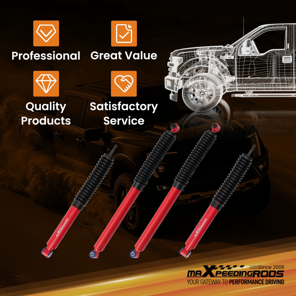 4x Gas Lift Shock Absorbers compatible for Ford F-250 F-350 Super Duty 2005-2016 4WD Kit