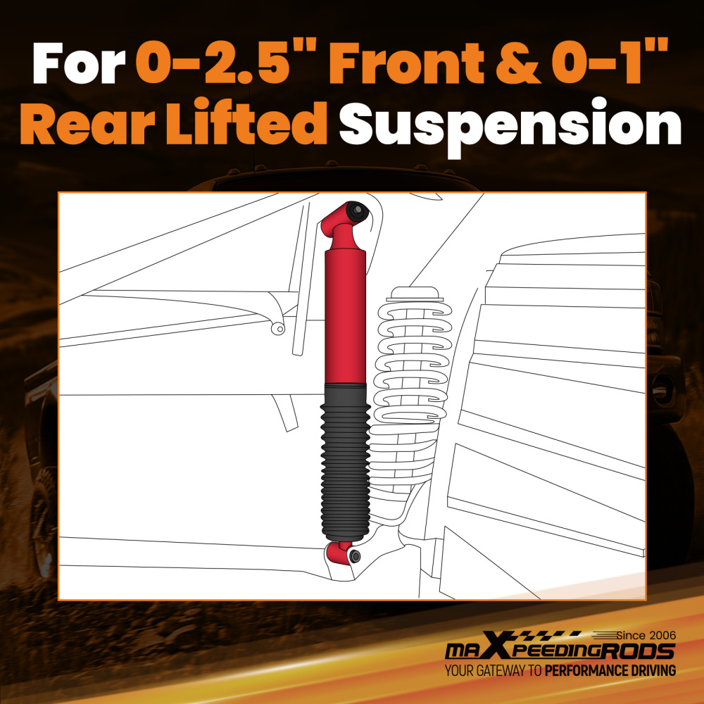 4pc Gas Lift G3 Shock compatible for Ford F-250 Super Duty 1999-2004 Dust Cover Included
