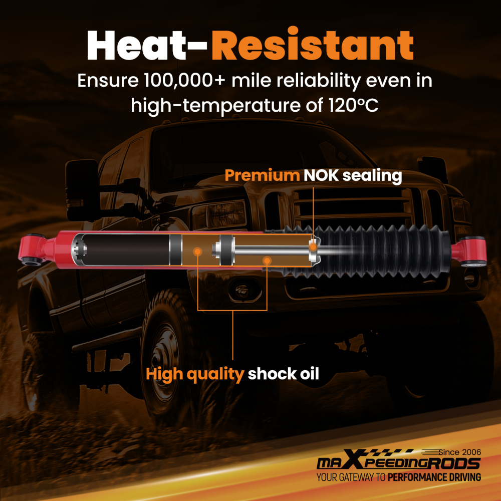 4pc Gas Lift G3 Shock compatible for Ford F-250 Super Duty 1999-2004 Dust Cover Included