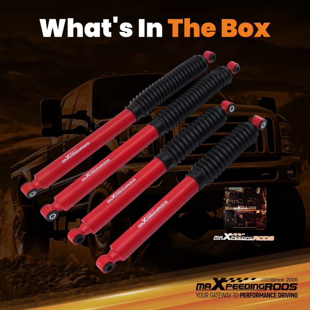 4pc Gas Lift G3 Shock compatible for Ford F-250 Super Duty 1999-2004 Dust Cover Included
