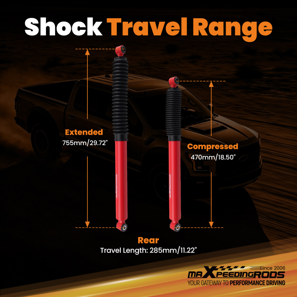 maXpeedingrods G3 Lift Shock compatible for Ford F-250/F-350 Super Duty 1999-2016 Rear Set