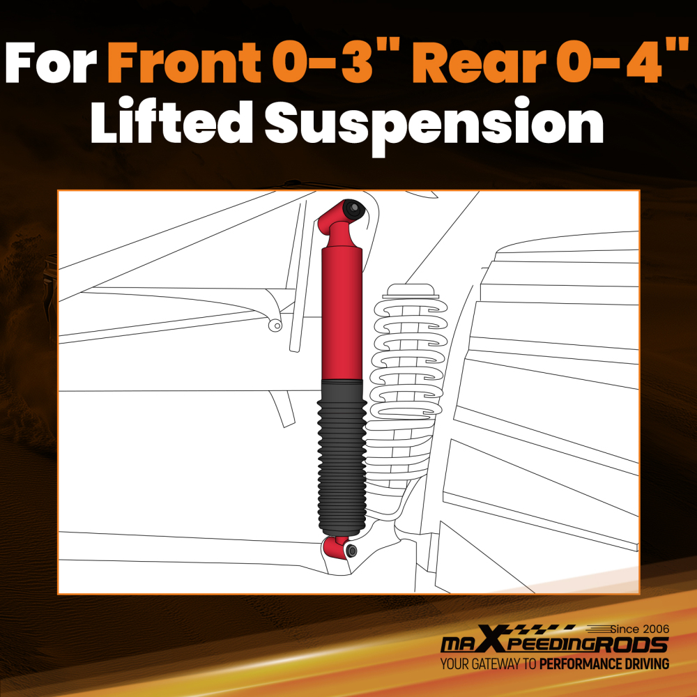 Lift Shock Kit 0-2.5 F 0-1 R compatible for Dodge Ram 1500 Mega Cab SLT/SXT 2006-2008