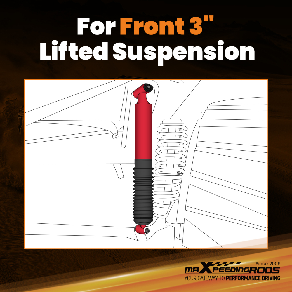 Front 3 Lift Strut Shocks Assembly compatible for Toyota Tundra Sequoia Adjustable