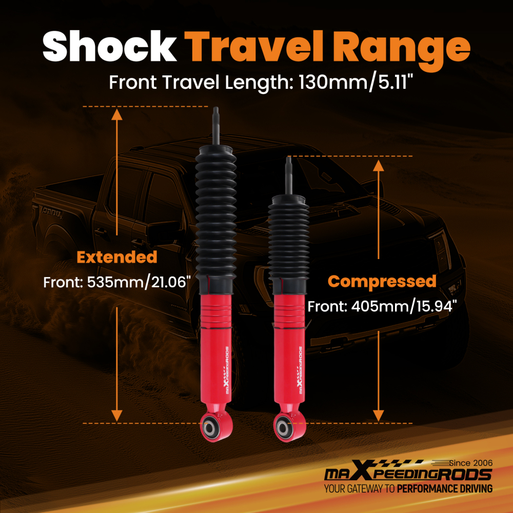 Front 3 Lift Strut Shocks Assembly compatible for Toyota Tundra Sequoia Adjustable