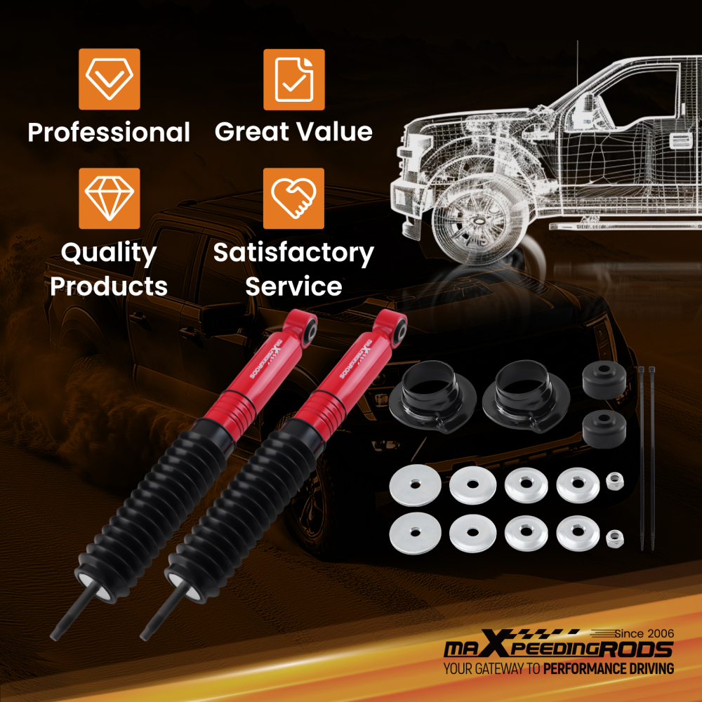 Front 3 Lift Strut Shocks Assembly compatible for Toyota Tundra Sequoia Adjustable