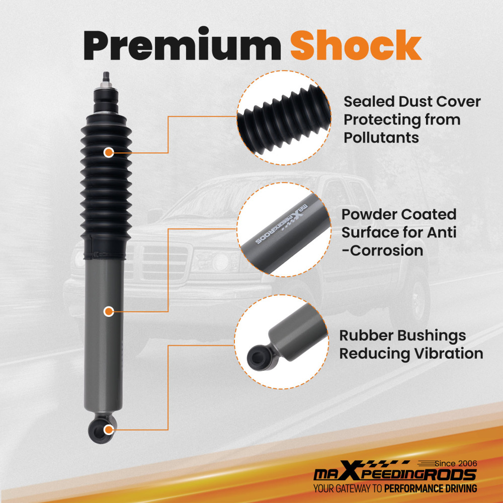 3 Inch Front Rear Lift Kit compatible for Dodge Dakota 4X4 1997-2004 w/ Shocks Blocks