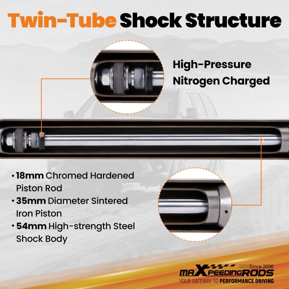 2 Inch Front Rear Lift compatible for Land Rover Discovery 2 1998-2004 Shock Absorber Kit