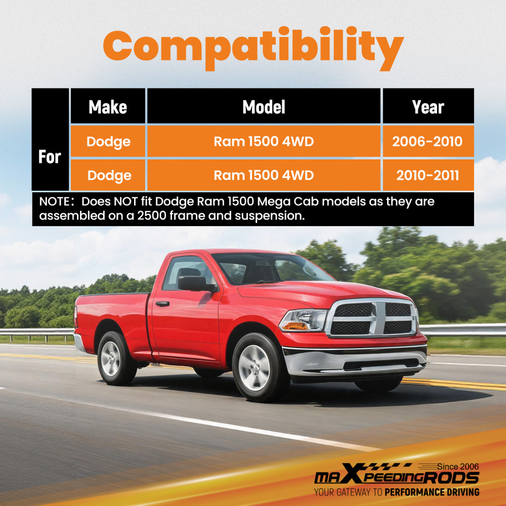 2.5 Front Leveling Spacer compatible for Ram 1500 4WD 2010-2011 Strut 38mm Steel