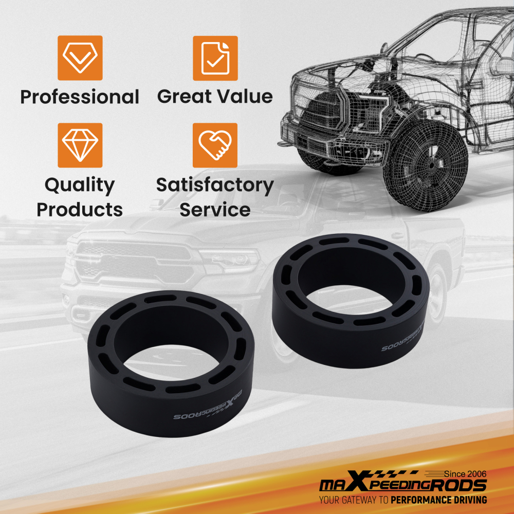 2 Front Lift Coil Spacer compatible for Ram 1500 2WD/4WD 2019-2026 Strut Spacer Kit