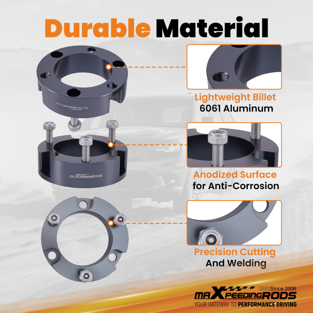 2 Aluminum Lift Spacer compatible for Toyota FJ Cruiser/Hilux 35mm Front Strut 4WD